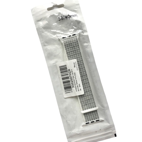 5/$20 NEW Seashell Nylon Sport Loop Band 38/40/41mm Gray White - Picture 7 of 8